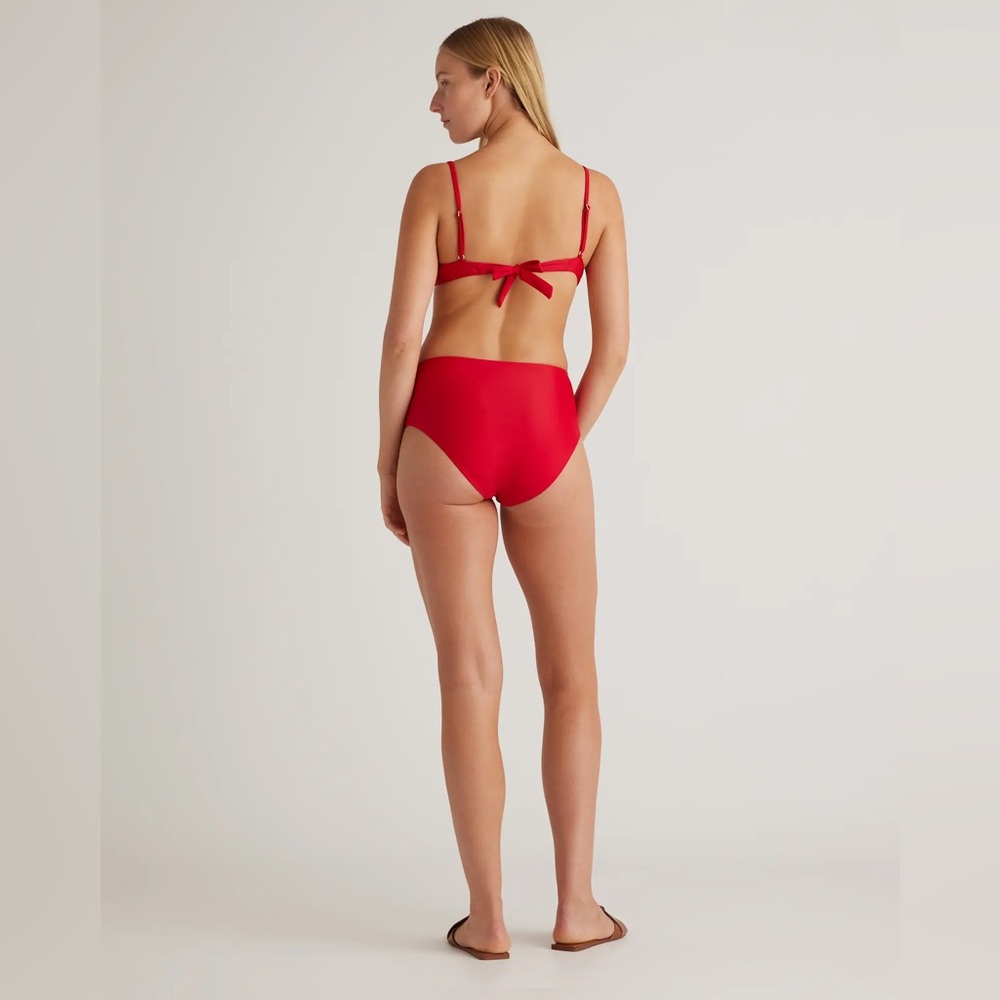 NWT Quince Women's Italian Demi Bikini Top Red Size S, M, L and XL - Picture 2 of 14